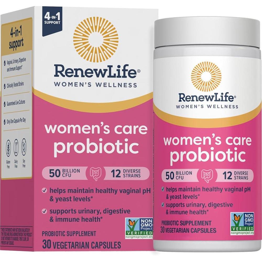 Renew Life Cápsulas probióticas para mujeres apoya salud vaginal, urinaria, digestiva e inmune con 50 mil millones de UFC