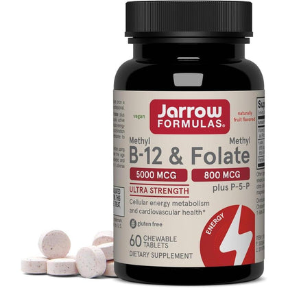 Pastillas de Metil B-12 con Folato de metilo y Piridoxal-5-fosfato para apoyo celular y cardiovascular
