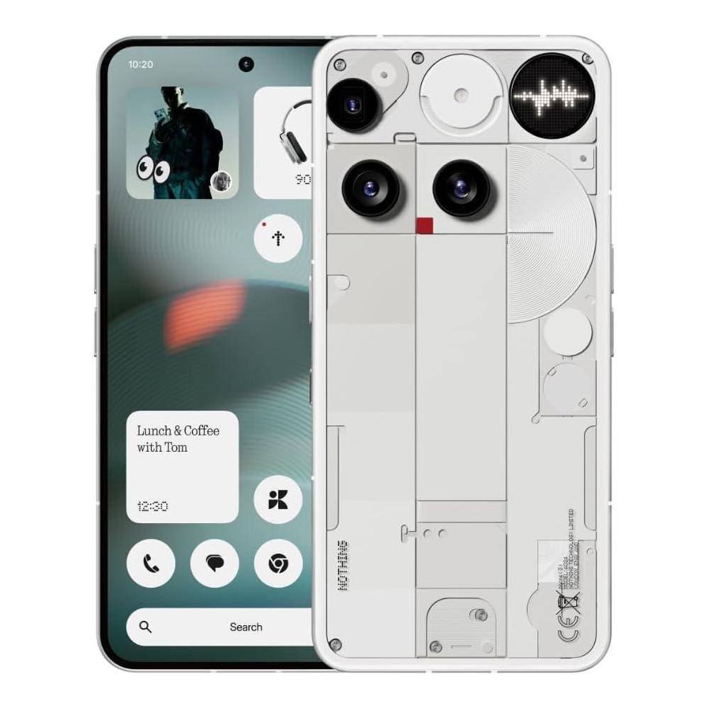 Nothing Phone (3) Celular 5G Desbloqueado 2025, Android 15, Snapdragon 8s Gen4, Cuatro Cámaras 50MP, Pantalla AMOLED, Batería 5150mAh
