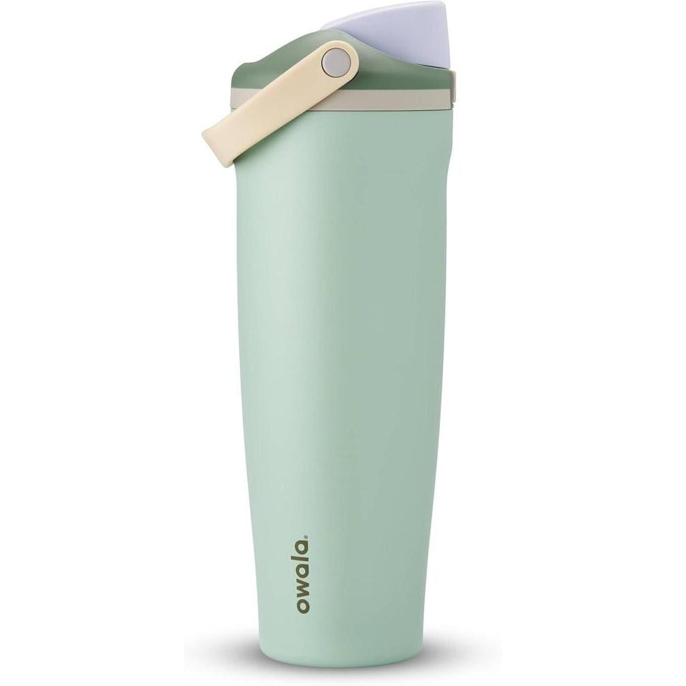 Owala FreeSip Sway Botella de Agua de Acero Inoxidable con Boquilla 2 en 1 y Aislamiento de Triple Capa Verde Eucalipto