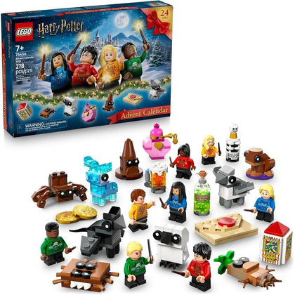 Calendario de Adviento LEGO Harry Potter 2025 con sorpresas construibles, incluye minifiguras de personajes emblemáticos