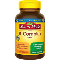 Nature Made Super B Complex con Vitamina C y Ácido Fólico, Suplemento Vitamínico para Apoyo Inmunológico, 140 Comprimidos