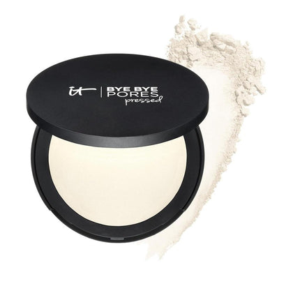 IT Cosmetics Bye Bye Pores - Polvo de acabado prensado - Tonos universales - Contiene péptidos antienvejecimiento