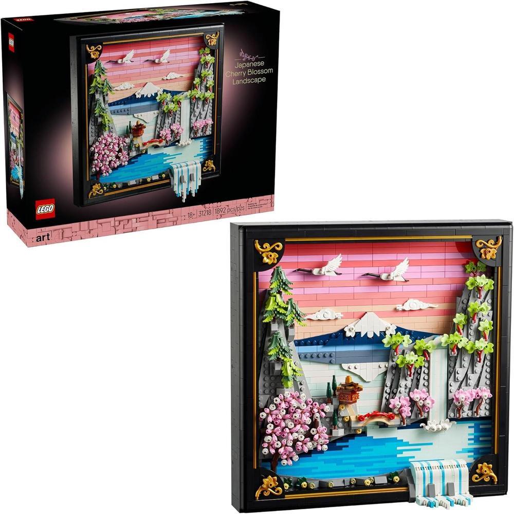 LEGO Art Paisaje Japonés de Cerezos en Flor para Adultos - Decoración para Pared de Pie o Colgada - Modelo 31218