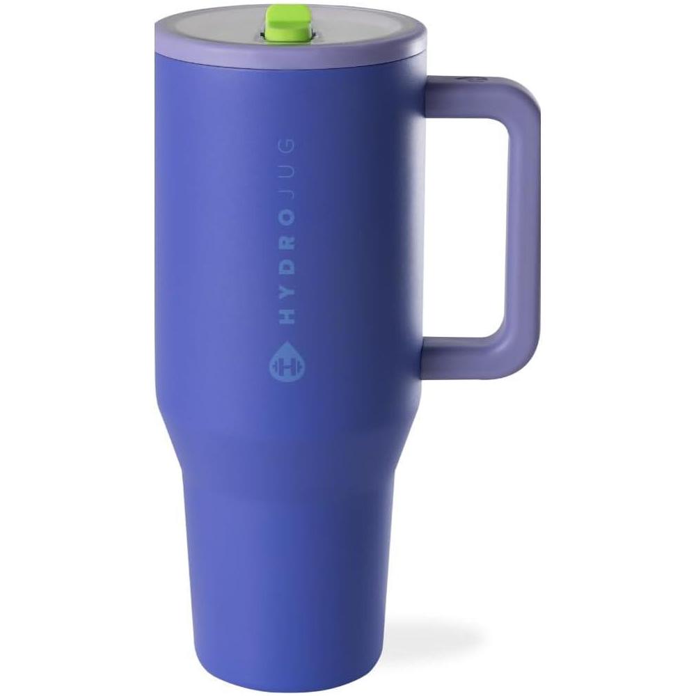 HydroJug Traveler - Moderno vaso con asa y pajilla abatible simple, resistente a las fugas, reutilizable