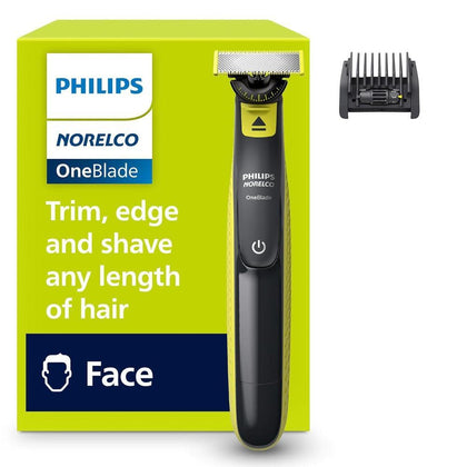 Philips Norelco OneBlade 360 Hybrid Face recortadora de barba eléctrica con cuchilla 360 y peine ajustable, modelo QP2724/90