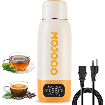 Mojoco Hervidor Eléctrico Portátil de Viaje a Prueba de Fugas, Acero Inoxidable Aislado al Vacío, Pequeño y Compacto