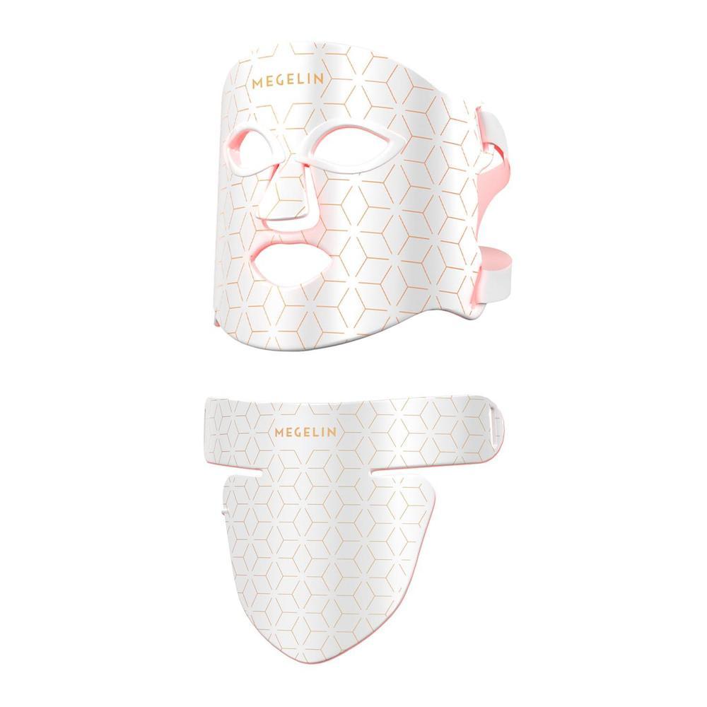 Máscara Facial Y De Cuello Megelin Terapia De Luz Led Roja, 7 Colores, Para Rejuvenecimiento De La Piel Blano