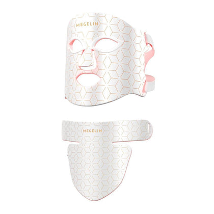 Máscara Facial Y De Cuello Megelin Terapia De Luz Led Roja, 7 Colores, Para Rejuvenecimiento De La Piel Blano
