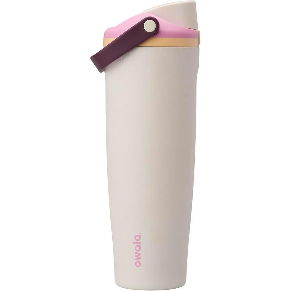 Botella de agua Owala FreeSip Sway de acero inoxidable aislada con pico de dos vías y pajita integrada, ideal para deportes y viajes