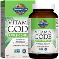 Garden of Life Complejo de vitamina B, 120 cápsulas veganas con probióticos, alta potencia B6, folato y B12 para energía
