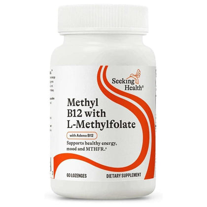 Pastilla Active B12 con L-5-MTHF de Seeking Health para apoyo de salud celular, cognitiva y energía, 60