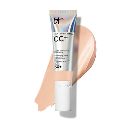 It Cosmetics Cc+ Cream - Crema Correctora Cc Con Fps 50+, Corrector De Color Y Suero Hidratante Anti-Edad 55g