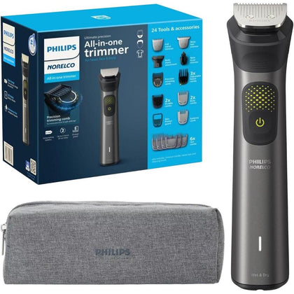Philips Multigroom Series 9000 Recortadora 24 en 1 para Barba, Cabello y Cuerpo con Tecnología BeardSense, Impermeable