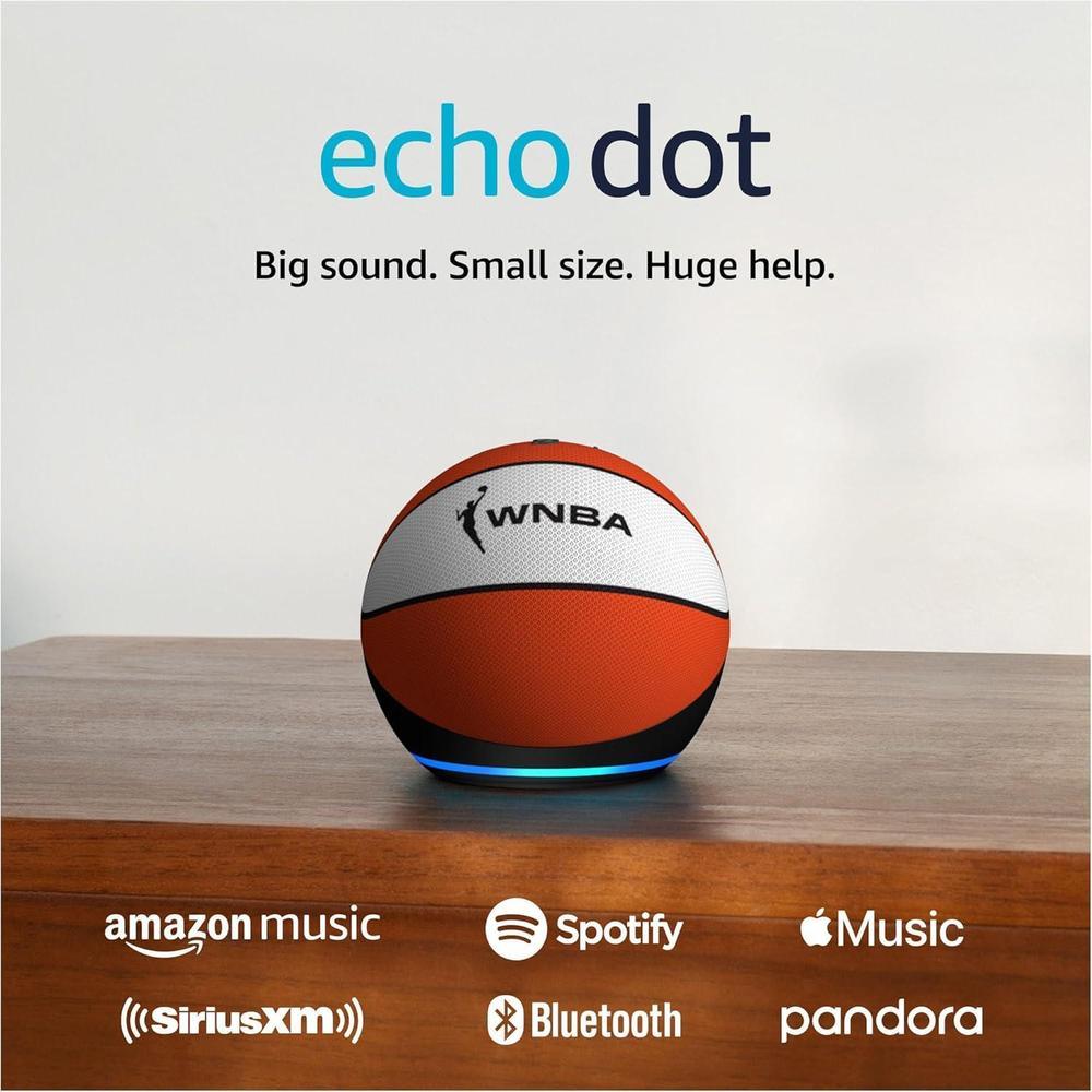 Echo Dot de Edición Limitada WNBA - Último Modelo con Mejor Calidad de Sonido y Funcionalidades Inteligentes
