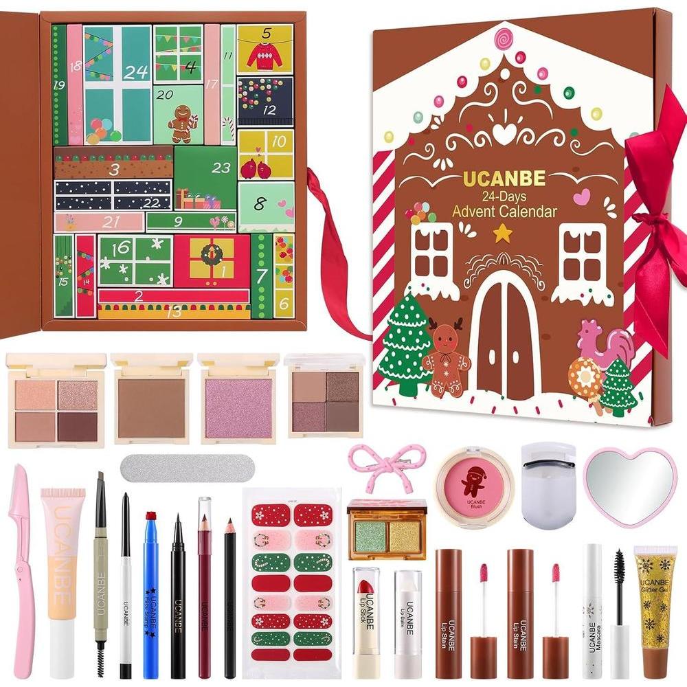 Calendario De Adviento De Maquillaje Ucanbe 2025, Set De 24 Sorpresas Navideñas