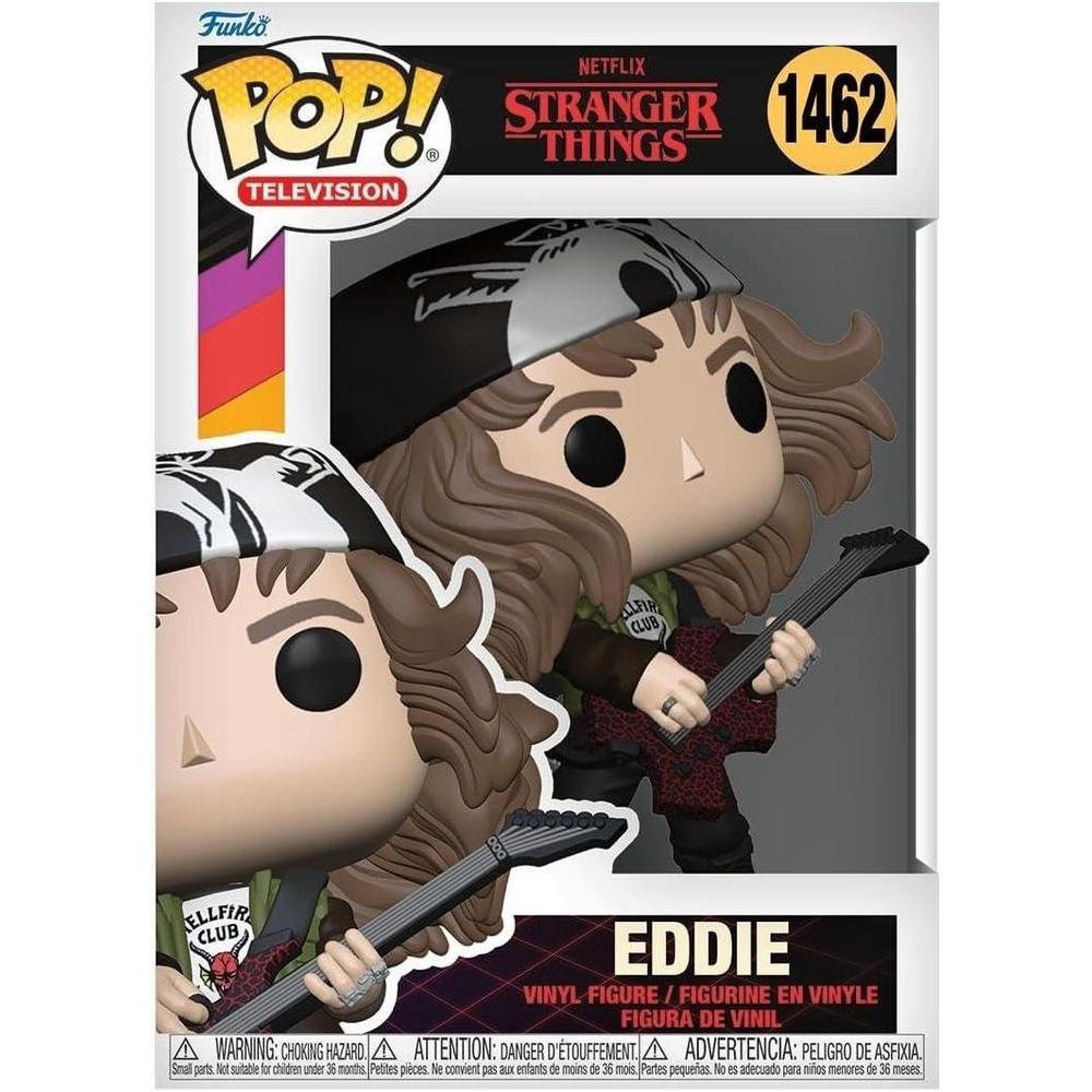 Funko POP! TV: Stranger Things - Hunter Eddie con guitarra, figura de vinilo oficial, ideal para fans y coleccionistas