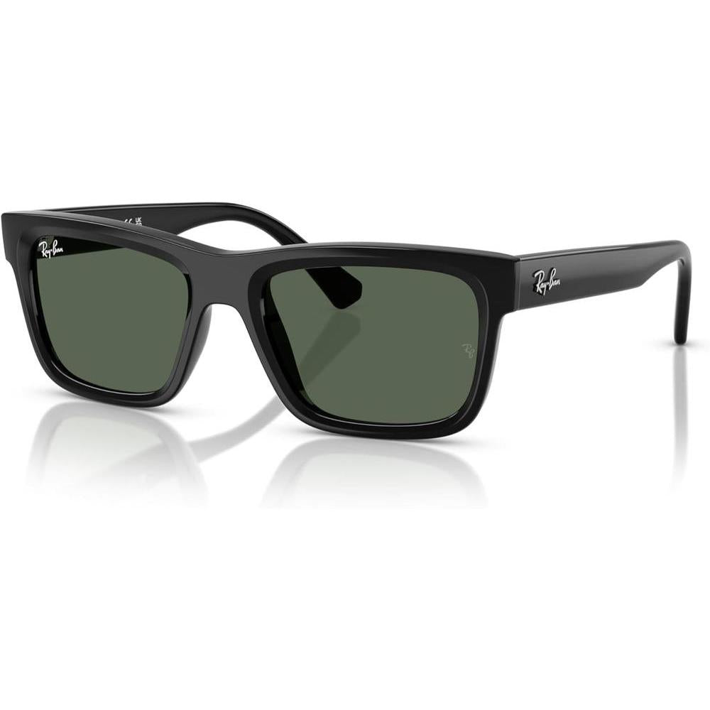 Ray-Ban Gafas de Sol Unisex con Marco Negro y Lentes Verde Oscuro, Protección UV 100%, Incluye Funda y Paño