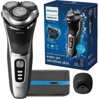 Philips Norelco Shaver 3900 Series, afeitadora eléctrica para uso húmedo y seco, con P-Cap, estuche de viaje y soporte de carga