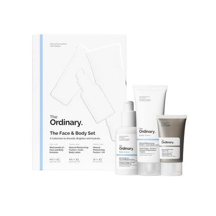 The Ordinary Rutina Diaria Facial y Corporal con Niacinamida 5%, Emulsión y Loción Corporal Hidratante Natural