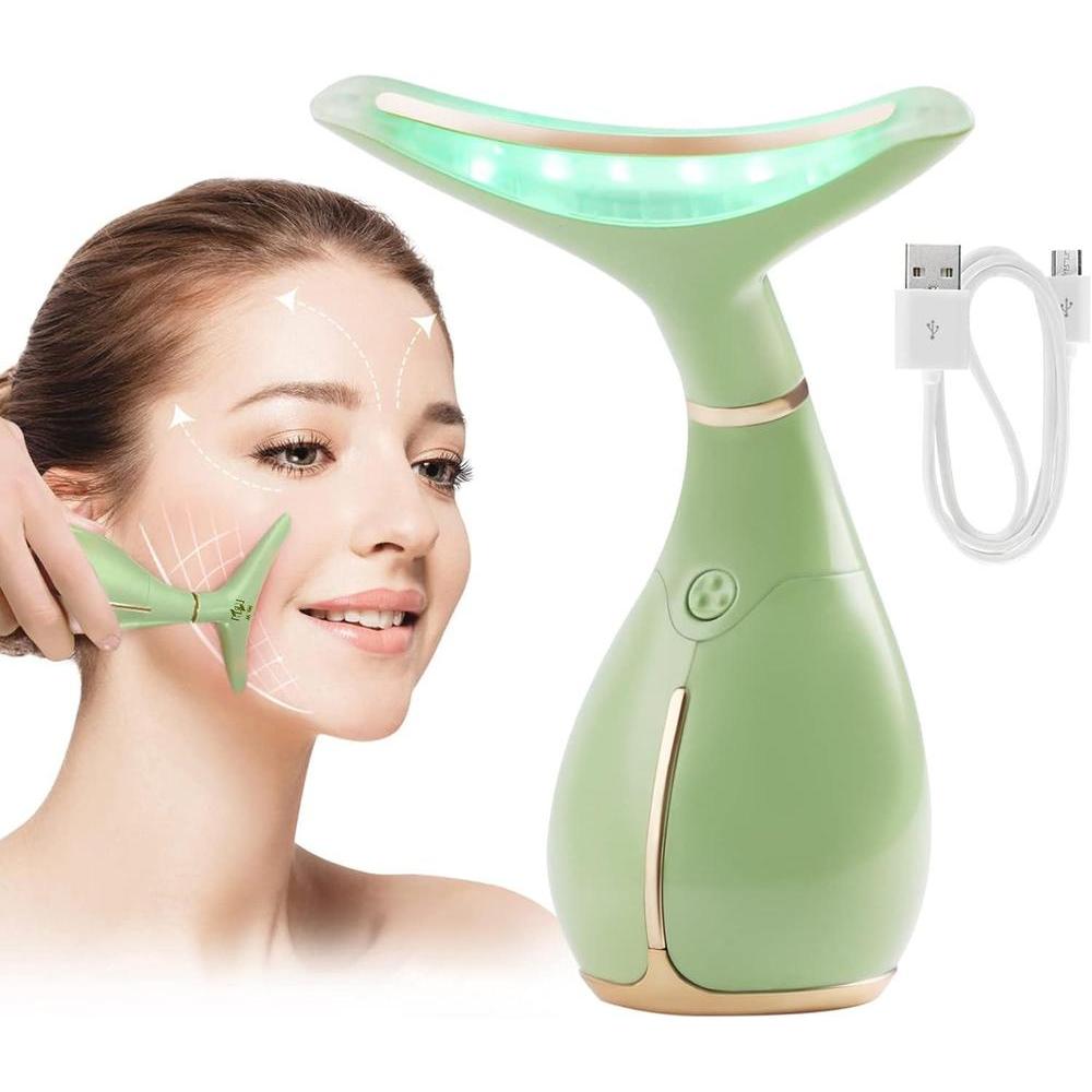 Ms.W Masajeador facial portátil eléctrico para cuidado de piel con 3 modos de masaje y calefacción para rostro y cuello