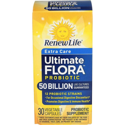Renew Life Última Flora Probiótica Cuidado Extra, Suplemento de Salud Digestiva e Inmunológica Sin Lácteos, Soya, Gluten