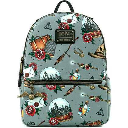 Loungefly Harry Potter Tattoo - Bolso de hombro con doble correa para mujer, diseño moderno y juvenil