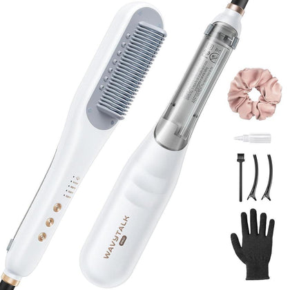 Wavytalk Pro Steam Cepillo Alisador 3 en 1, Vapor Reduce Daño, Nutre y Acelera Alisado, Compatible Voltaje Universal