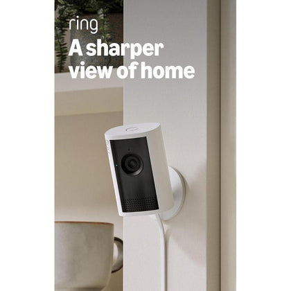 Cámara para interiores Ring Plus modelo reciente con video Retinal 2K, zoom mejorado 4x y visión nocturna