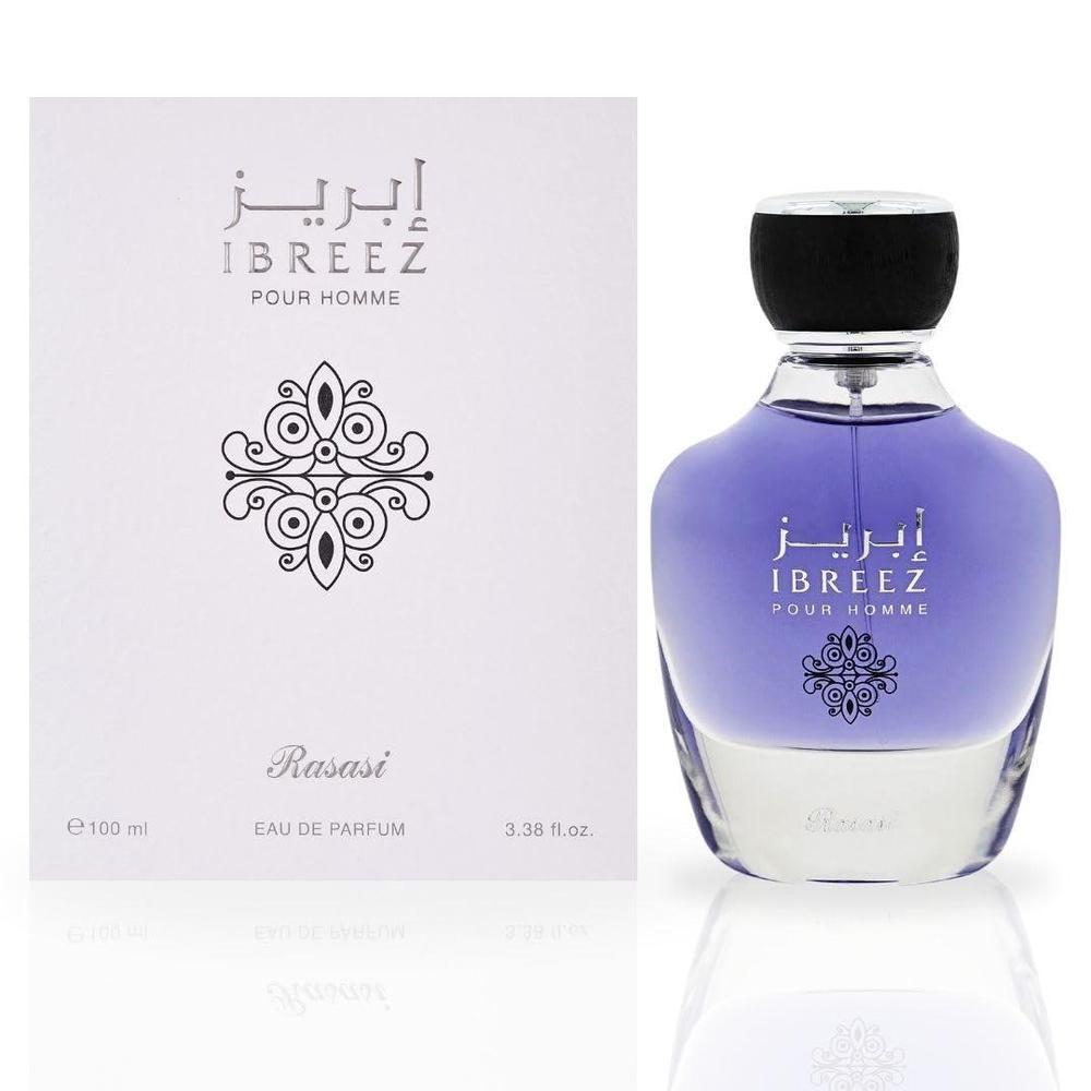 RASASI Ibreez Eau De Parfum Spray Perfume árabe de larga duración para hombres, notas cítricas, lavanda, bergamota