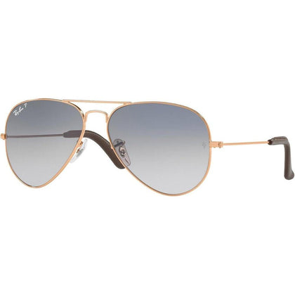 Ray-Ban Rb3025 Classic Aviator - Lentes de sol clásicos con estructura de cobre y lentes azul degradado