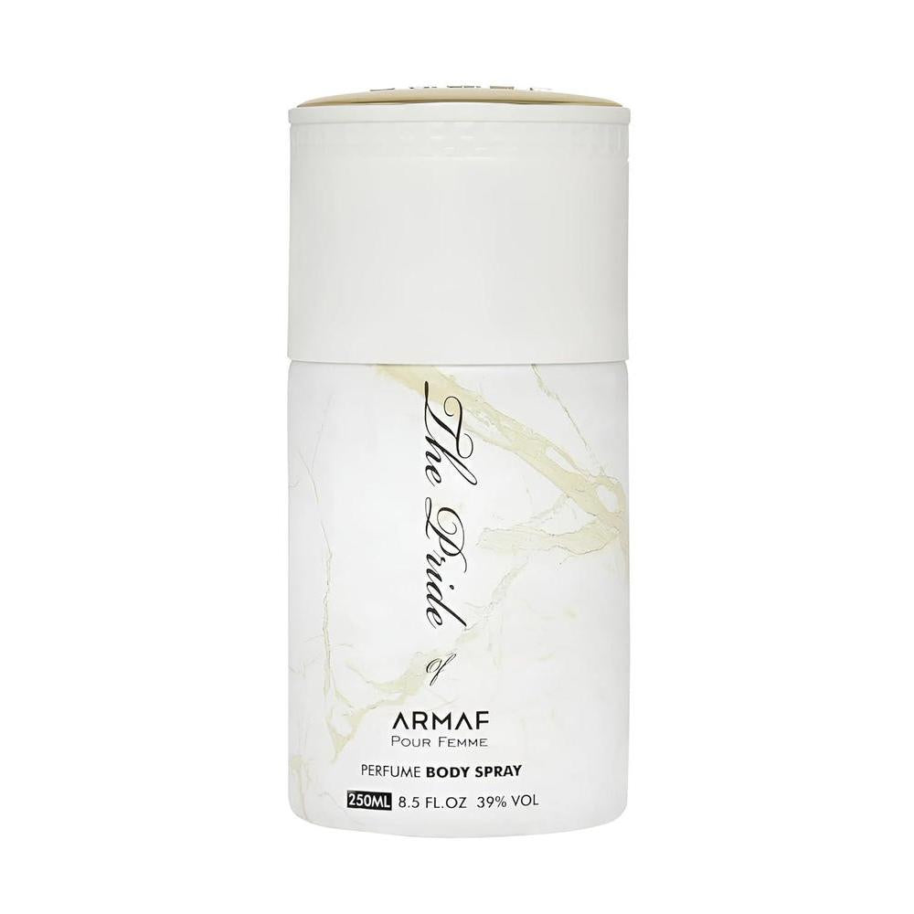 Armaf Pride White Body Spray para mujer, fragancia floral de lujo de larga duración