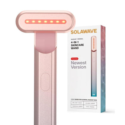 Solawave Varita 4 en 1 para Cuidado Facial - Combina Luz Roja, Masaje, Corriente Galvánica y Calor Terapéutico