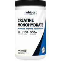 Monohidrato de creatina Nutricost, 100 porciones de monohidrato de creatina pura