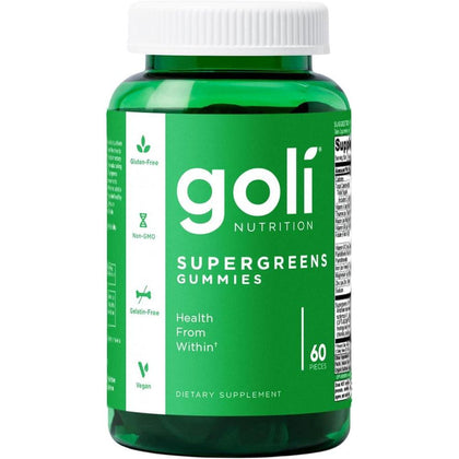 Goli Gomitas Supergreens con Probióticos, Extracto de Alcachofa, Espirulina y Col Rizada, Vitaminas A, B6, B12, Veganas y Sin Gluten