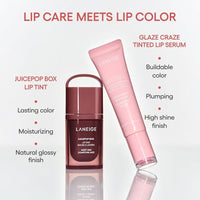 LANEIGE Tinte labial JuicePop: hidratación 12 horas, color edificable, brillo nutritivo. Labial K-Beauty para confort duradero