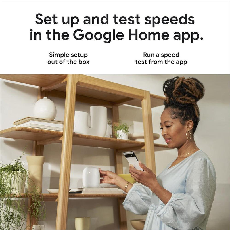 Google Nest WiFi Pro Wi-Fi 6E con velocidad rápida y cobertura total del hogar, router de malla color citronela