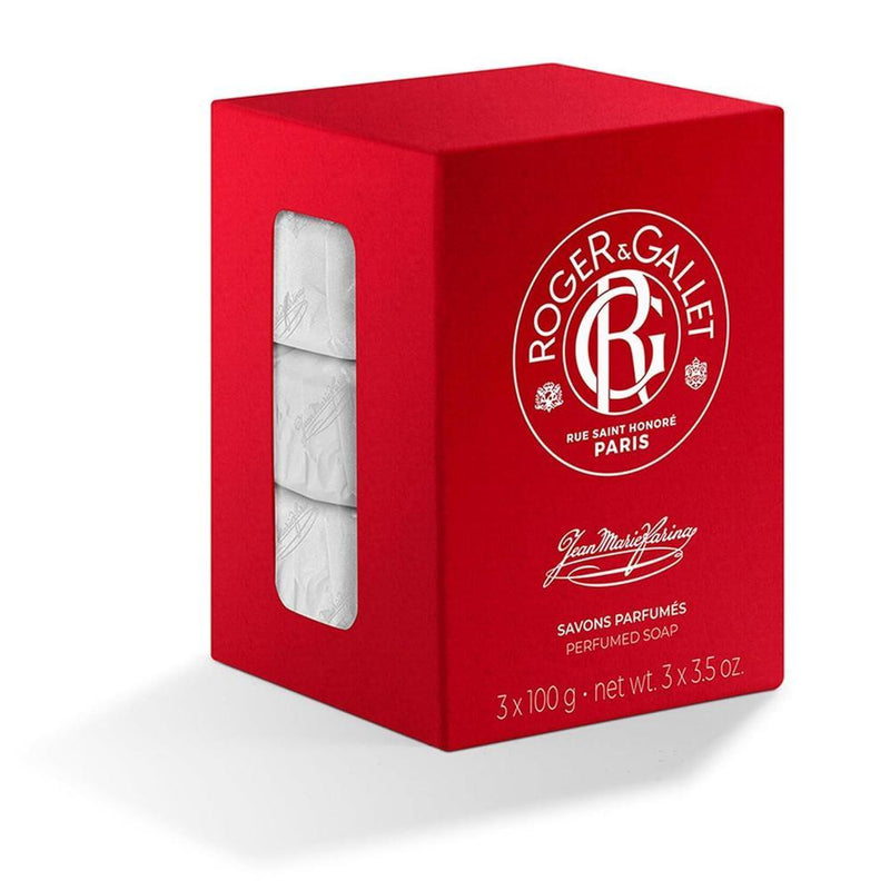 Jabón perfumado Roger & Gallet, limpieza suave y fragancia cítrica, 99% ingredientes naturales, paquete de 3