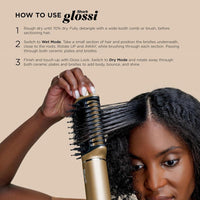 Shark Glam Ceramic: Sistema de peinado y secado con alisador y brillo de aire, ideal para cabello rizado y enrollado