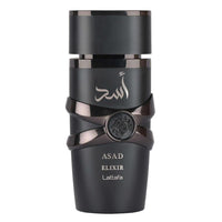 Lattafa Asad Elixir EDP, fragancia masculina cálida, picante, amaderada ideal para ocasiones especiales