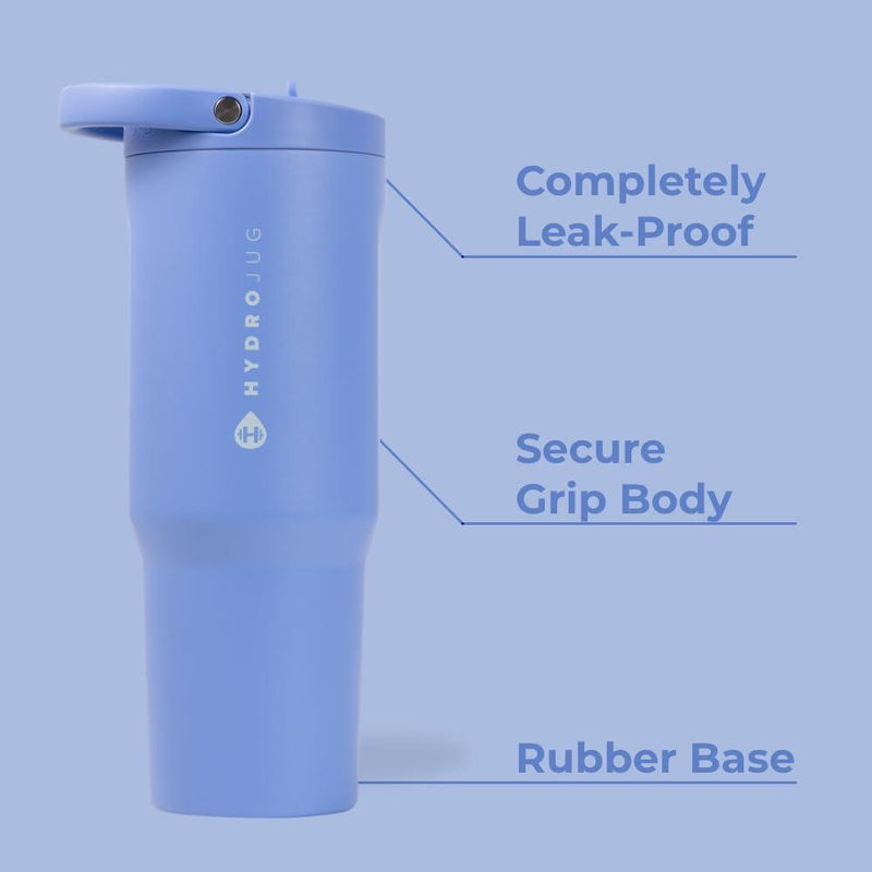 HydroJug Sport - Botella de agua de acero inoxidable con popote, aislamiento al vacío, a prueba de fugas, diseño ergonómico, reutilizable