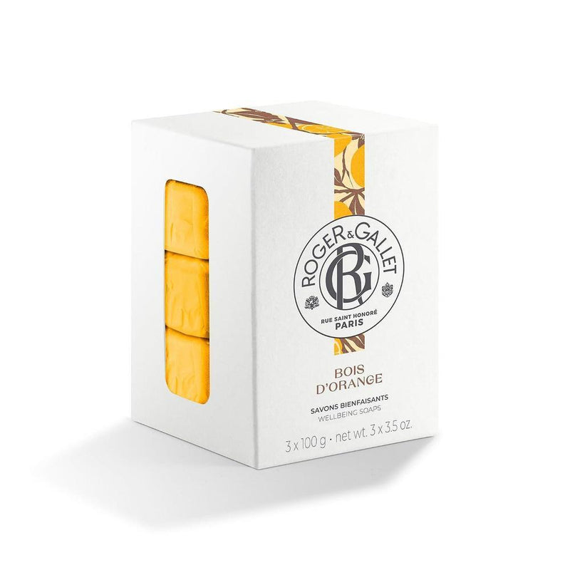 Jabón perfumado Roger & Gallet, limpieza suave y fragancia cítrica, 99% ingredientes naturales, paquete de 3