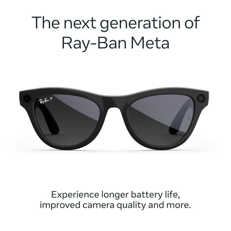 Ray-Ban Meta (Gen 2) Skyler - Shiny Black / Polarized Graphite — Gafas inteligentes IA, cámara 12MP