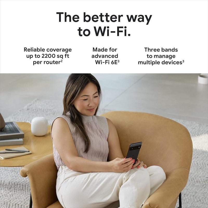 Google Nest WiFi Pro - Sistema confiable de Wi-Fi para el hogar con velocidad rápida y cobertura para toda la casa