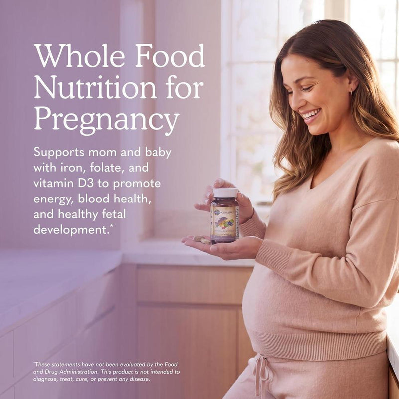 Garden of Life Organics Vitamina prenatal con ácido fólico, hierro, vitamina C, B6, B12, D3 orgánico y vegano