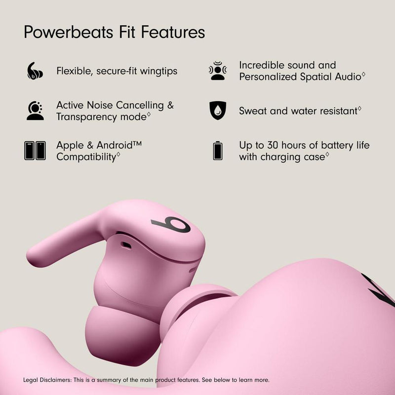 Beats PowerBeats Fit auriculares inalámbricos con cancelación de ruido y ajuste seguro compatibles con Apple y Android
