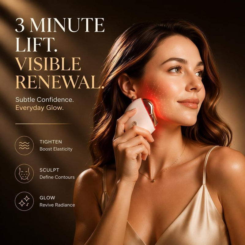 AVORLA herramienta facial LED Gua Sha con microcorriente y calor para tonificación de piel y reducción de arrugas