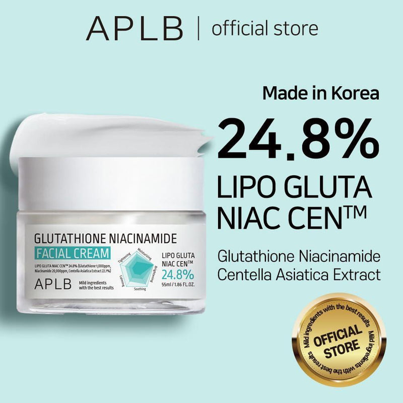 APLB Glutatión Niacinamida Crema Facial con LIPO GLUTA NIAC CEN, cuidado coreano de la piel, profunda hidratación y elasticidad mejorada