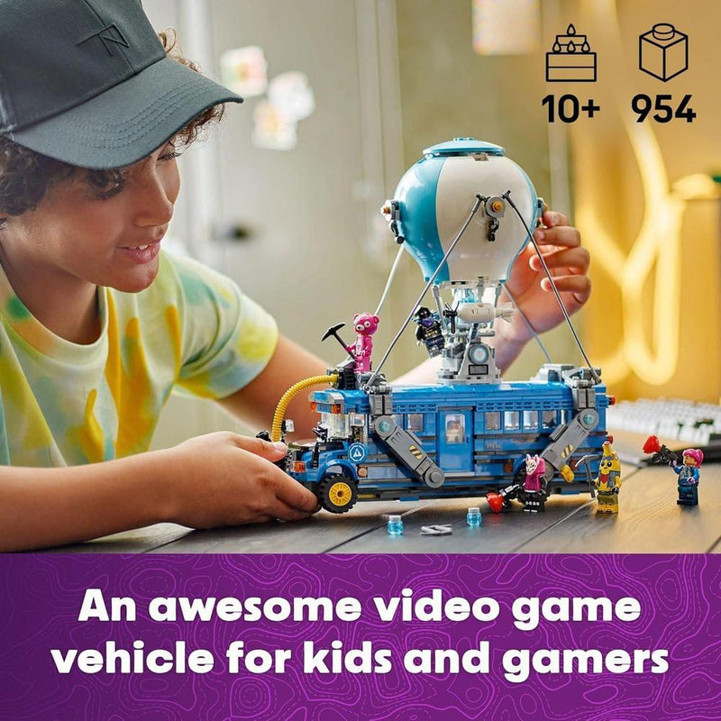 LEGO Fortnite Battle Bus - Juego de construcción coleccionable con minifiguras, regalo ideal para fanáticos de 10 años en adelante