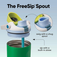 Botella de agua Owala FreeSip de acero inoxidable, con boquilla 2 en 1, pajita y asa, ideal para viajes y deportes